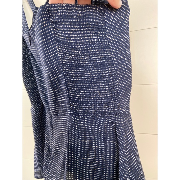 Navy dotted peplum tank blouse -size 8 - Picture 7 of 13